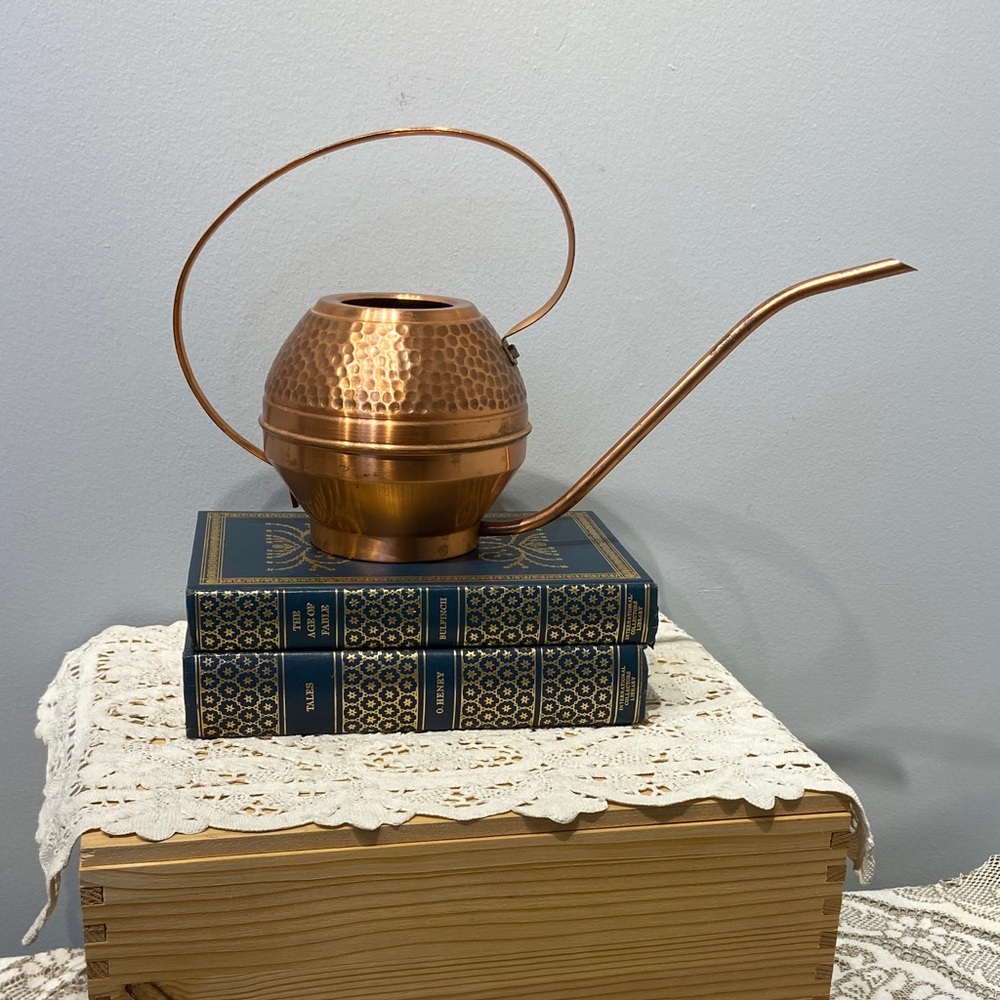 Vintage Hammered Solid Copper Watering Can